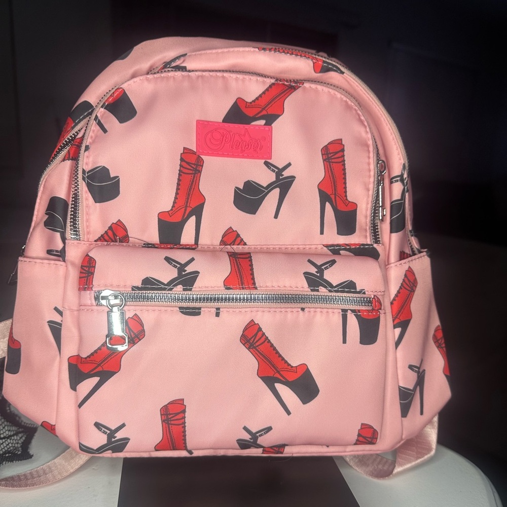 New pleaser mini backpack stiletto print rare - Picture 2 of 5
